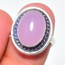 Pink Rose Quartz Gemstone 925 Sterling Silver Jewelry All Size Ring For Gift