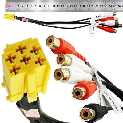 Mini-ISO Adapter 5x Cinch/RCA Line-Out kompatibel mit VW Gamma Alfa Beta MCD