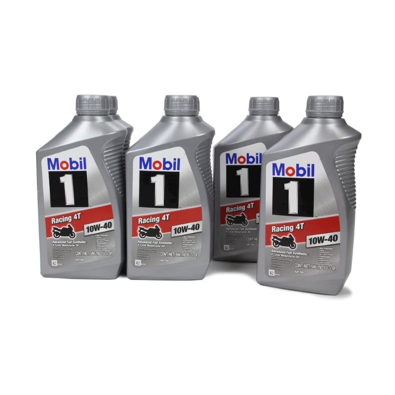 Mobil 1 Racing 4T 10W-40 Full Synthetic Motorcycle Oil, 1 Qu