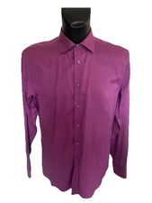 CALVIN KLEIN PURPLE MENS FORMAL LONG SLEEVE SLIM FIT NON IRON SHIRT SIZE 16  