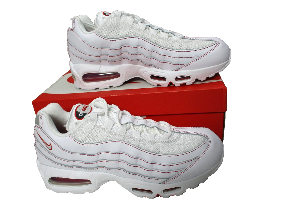靴 Nike Air Max 95 QS White/Red US8 Nike Air Max 95 OG Shoes White University Red Mens Sz 10 | eBay
