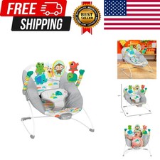 Playful Paradise Comfy Baby Bouncer Seat with Soothing Vibration and Toys, Un...