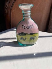 Handmade Jordan Sand Art Bottle Petra Desert Camel Souvenir Layered Sand Glass