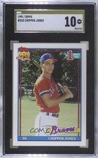 1991 Topps Chipper Jones #333 SGC 10 PRISTINE HOF 01pl