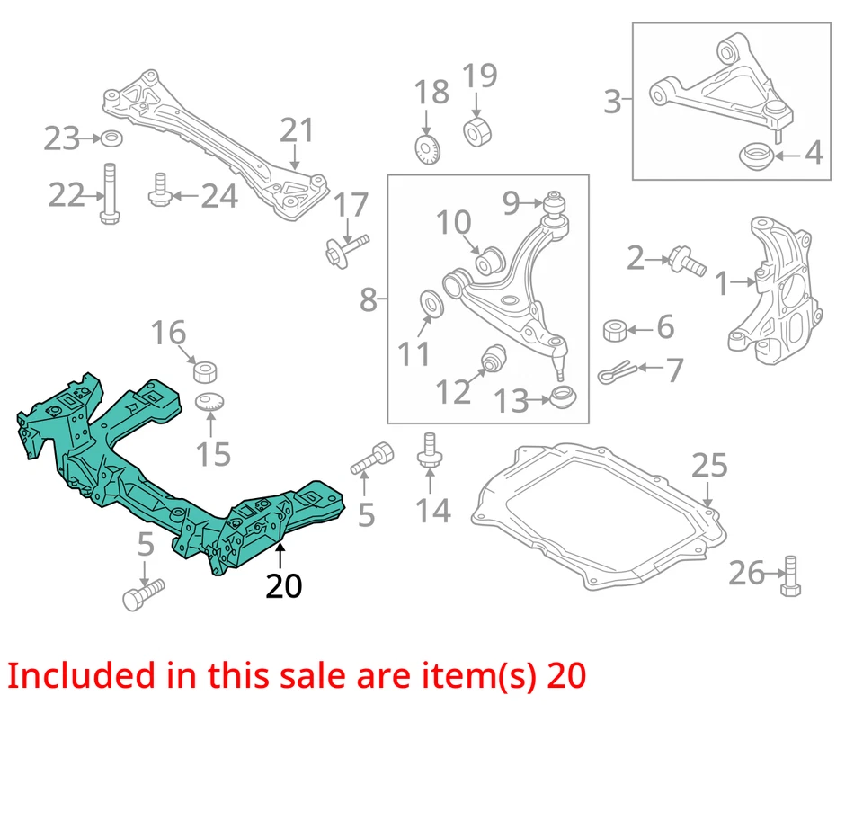 Suspensão dianteira padrão Crossmember/K-Frame compatível com 04-11 MAZDA RX8 10163400 - Imagem 4 de 4