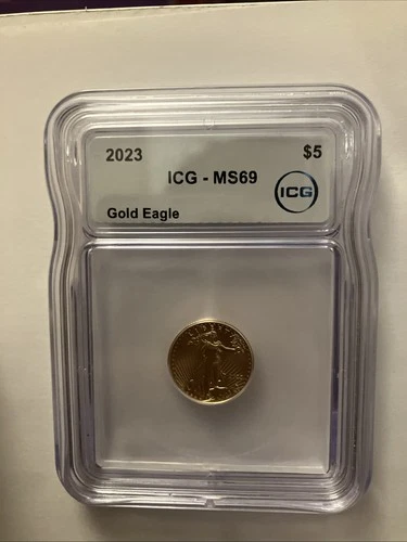 2023 Gold American Eagle 1/10th Oz $5 ICG MS 69