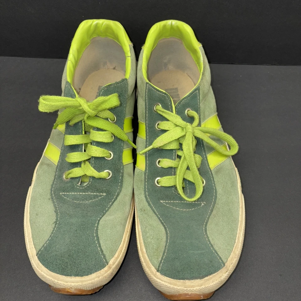 Vintage 90s DKNY Sneakers Size 10.5 Men’s Neon Green Retro - Image 2 of 4