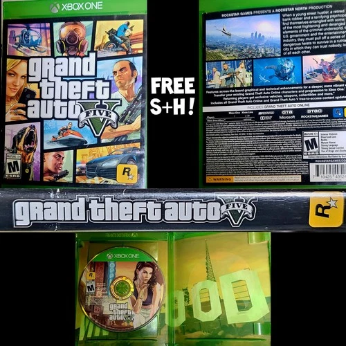 Grand Theft Auto V GTA 5 XB1 (Xbox One, 2014) FREE S+H !