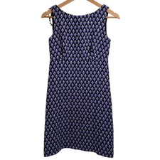 PRADA Geometric Pattern Knee-Length Sleeveless Dress 38S Purple Black Women USED