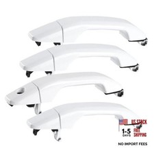 4Pcs White Exterior Door Handle Replacement for Chevy Silverado GMC Sierra