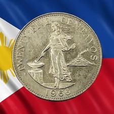 1966 Philippines 25 Centavos - Beautiful Proof-like - Combined Ship