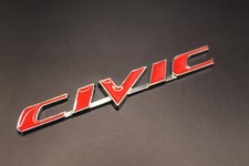 Red Chrome CIVIC Badge/Lettering FITS Honda