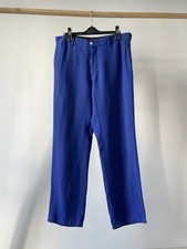 Vintage Polo Ralph Lauren Purple Label Blue Linen Chino Casual Pants Size 34