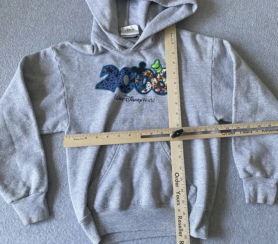 迪士尼连帽衫青少年小号灰色套衫男女通用儿童2006轻便休闲 — 第 3/4 张图片