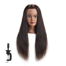 24"-26" 100 Human Hair Mannequin Head Training Head Cosmetology Manikin Head Do
