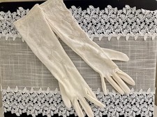 1950s Beaded Long White Vintage Gloves Beautiful