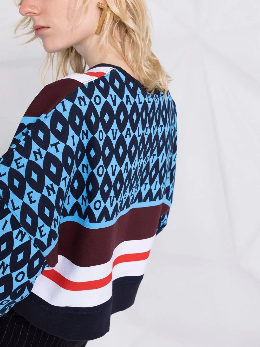 Felpa Valentino cropped stampa V