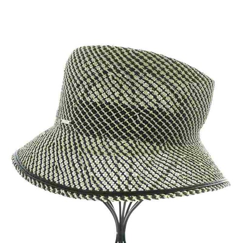 Sombrero Ca4La Papel Cubo Patrón Tejido Logo Plateado Metal Ajuste Negro Blanco/Xz Gy - Imagen 6 de 8