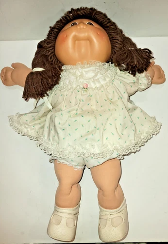 Vtg 1978 1982 Cabbage Patch Kids Doll Brown Hair Brown Eyes Pigtails 2 Dimples