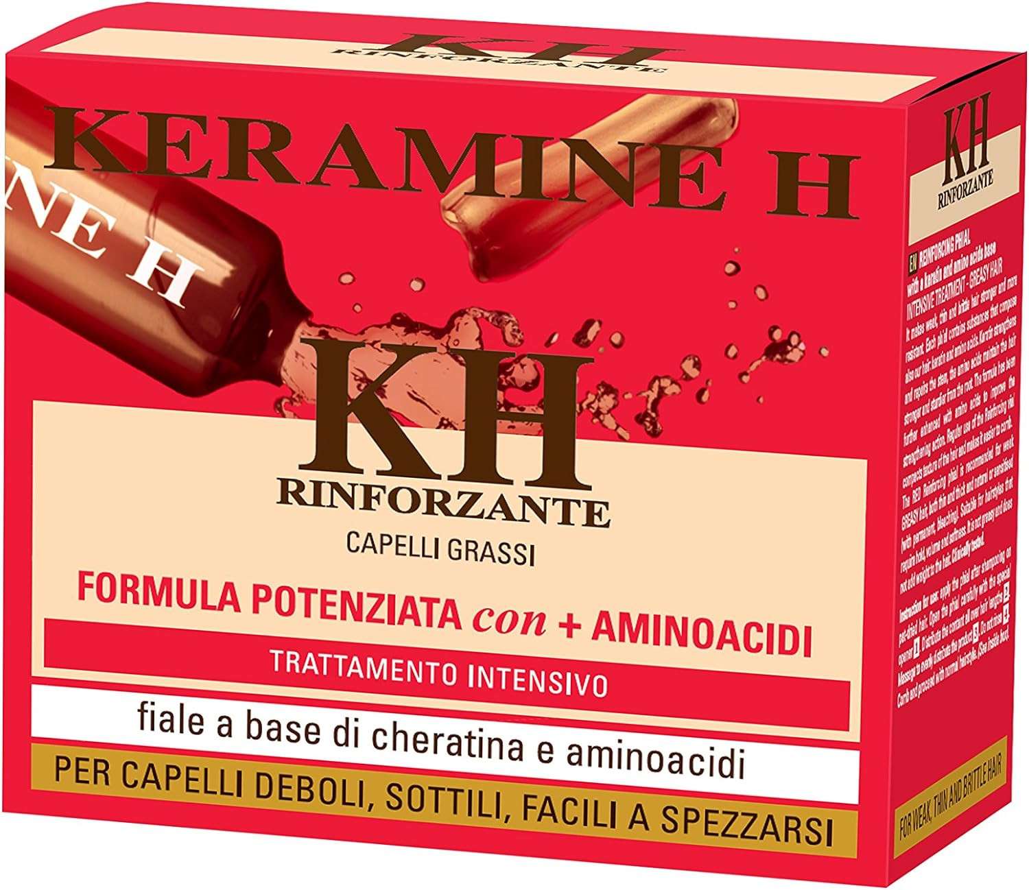 Fiala Keramine H Rossa: Addio Capelli Grassi e Deboli | 10 Fiale