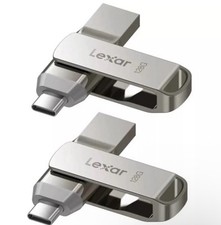 Lexar 128GB 2-in-1 Dual Flash Drive USB-C and USB-A, Mac-Android- PC 2 PACK