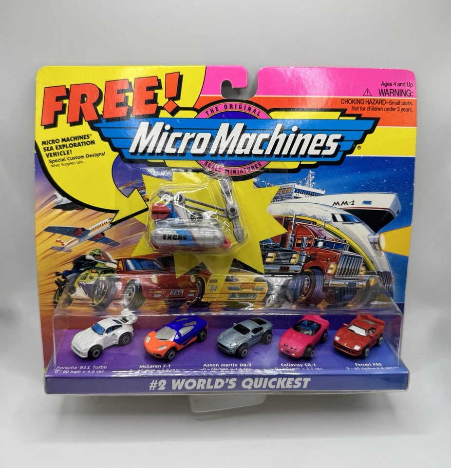Винтажный Micro Machines #2 Worlds Quickest 1995 Galoob Aston Martin McLaren бонус новый из старых запасов - Изображение 2 из 4