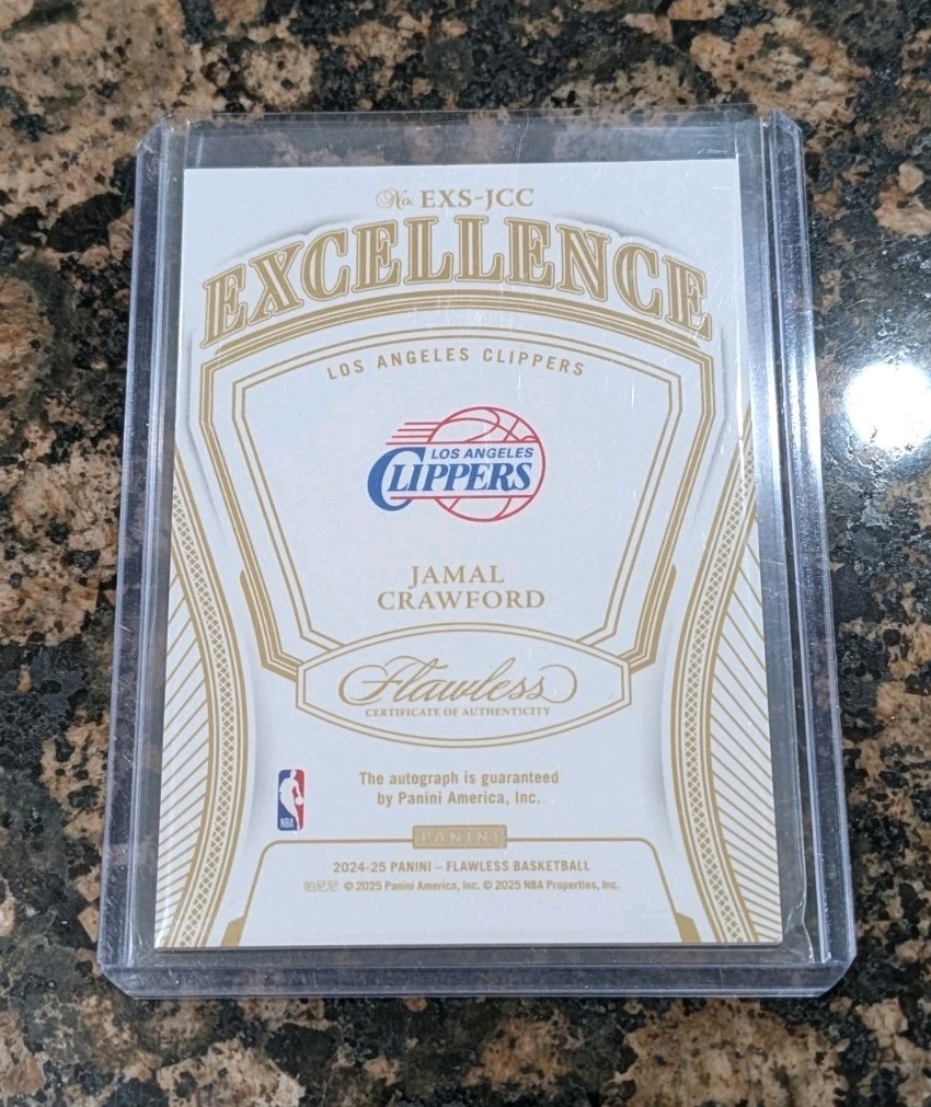 2024-2025 Panini Flawless Jamal Crawford Excellence Auto /15 view 4