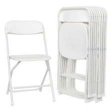 30 PCS Commercial Plastic Folding Chairs Stackable Picnic Party Seats White