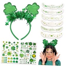 St. Patrick's Day Headbands Shamrock Hair Bands Glitter Green Sequin Head Band