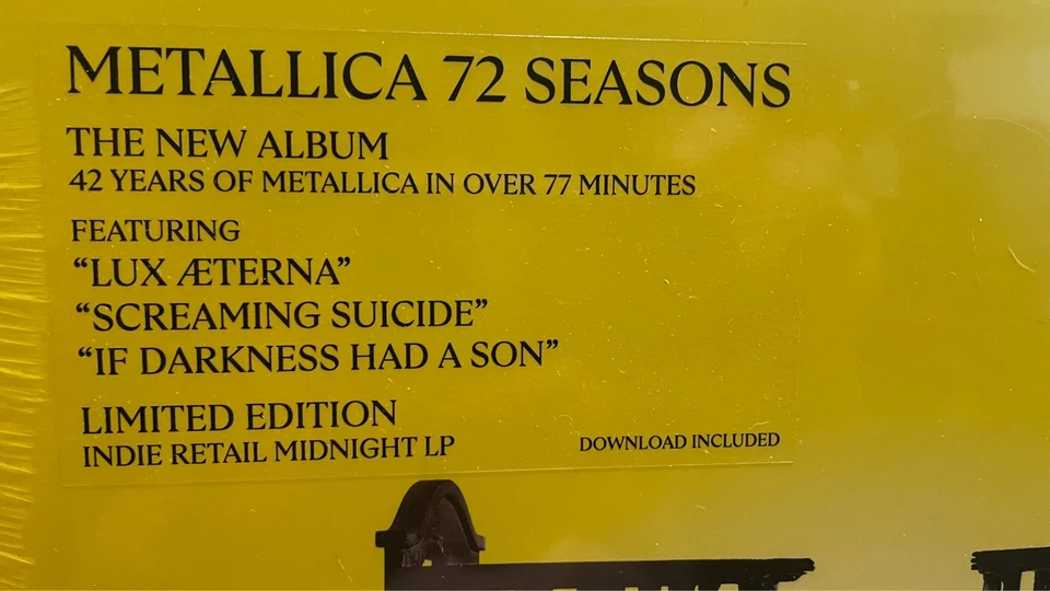 METALLICA - 72 Seasons Ltd Edition Indi Midnight Coloured 2LP Vinyl New & Sealed - Image 2 of 4