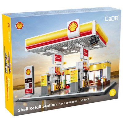 CaDA Shell Tankstelle Ziegel Modell 1309 Teile Alter 14+