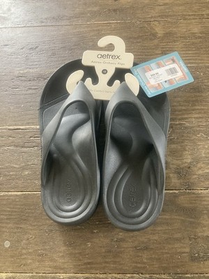 Aetrex Orthotic Flips Maui Recovery Sandals Size 10 Men Color Black Brand New!