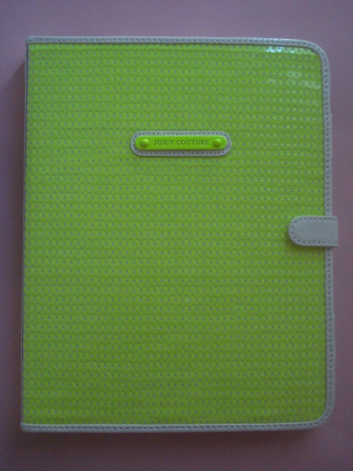 NUEVA FUNDA JUICY COUTURE CUBIERTA LENTEJUELAS AMARILLO NEÓN IPAD 1, 2 o 3 Foto 2 de 4