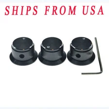 3* Guitar/Bass/AMP Set Screw Metal Potentiometer Knob 1/4" Top Hat Bell Knob