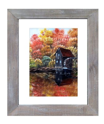 Autumn Grist mill S/N limited edition signed print framed sold by artist gallery