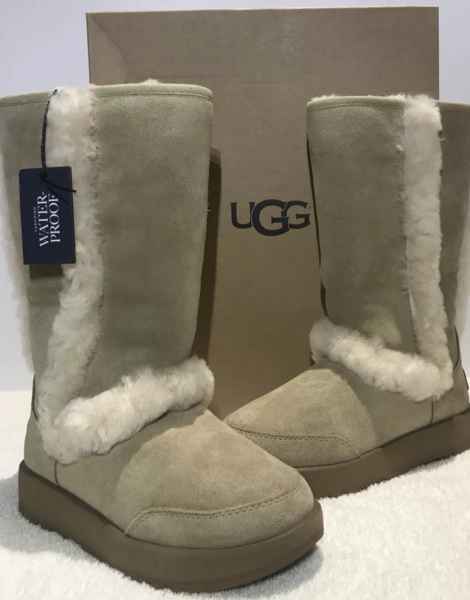 UGG Sundance Waterproof Tall Boots Womens Size 5 Sheepskin Fur