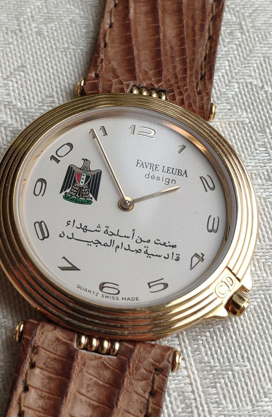 Unused Vintage Favre Leuba Saddam Hussein Iraq Eagle Dial Womens Wristwatch +box
