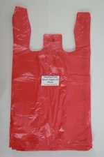 1000 Qty. Red Grocery Plastic T-Shirt Bags w/ Handles Supermarket Retail
