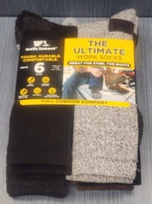 6 Pair x Wells Lamont Mens Size 7-12 Ultimate Work Socks For Steel Toe Boots