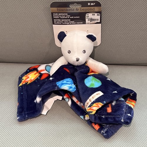 NEW Blankets and Beyond Bear Lovey Nunu 9M+ Outer-space Theme Navy Blue - Picture 6 of 8
