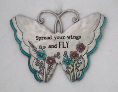 Z2 Spread your wings and fly Faith & flowers BUTTERFLY ORNAMENT