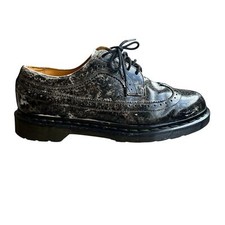 RARE COLOR-WAY Dr. Martens Black Oxford Wing Tip Shoes with Glossy Finish