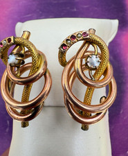 #ORECCHINI originali earrings antiques vintage ANTICHI real GOLD ORO 6/7KT 900''