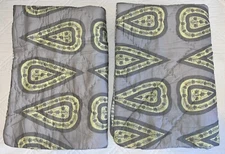 John Robshaw Textiles STANDARD Quilted Pillow shams Paisley Gray Yellow 20x30