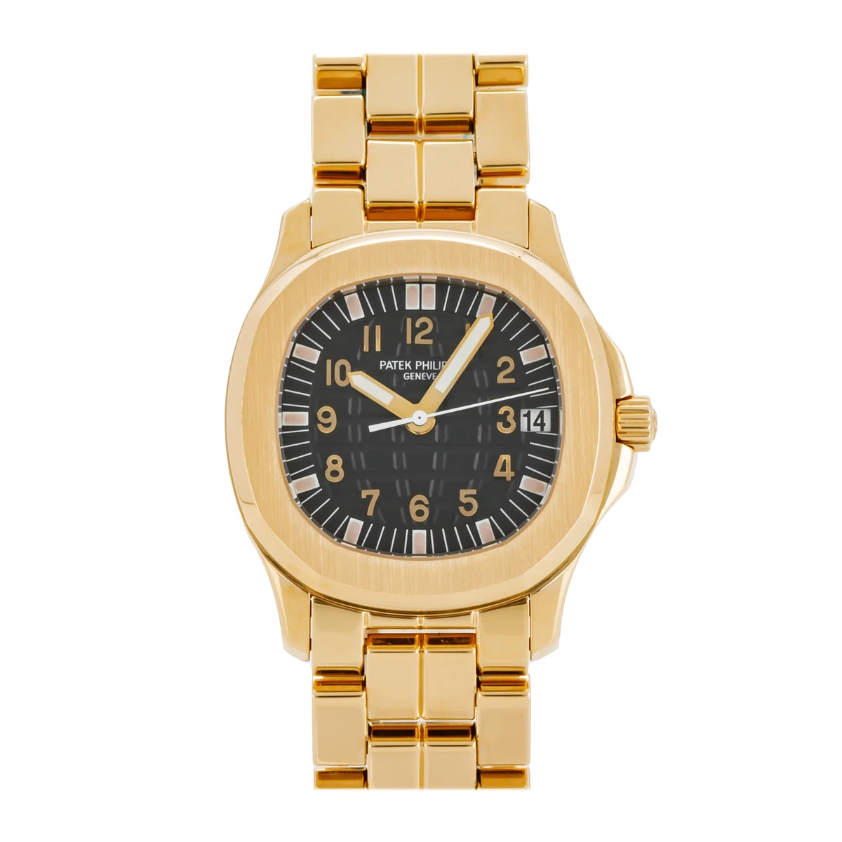 Patek Philippe Aquanaut Auto 36mm Yellow Gold Mens Bracelet Watch 5066 1J 001