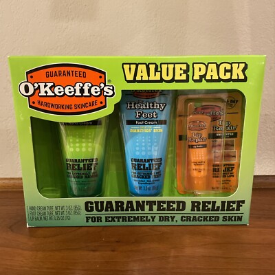 O'Keeffe's Hardworking Skincare Value Pack Working Hand Feet Cream Lip Repair