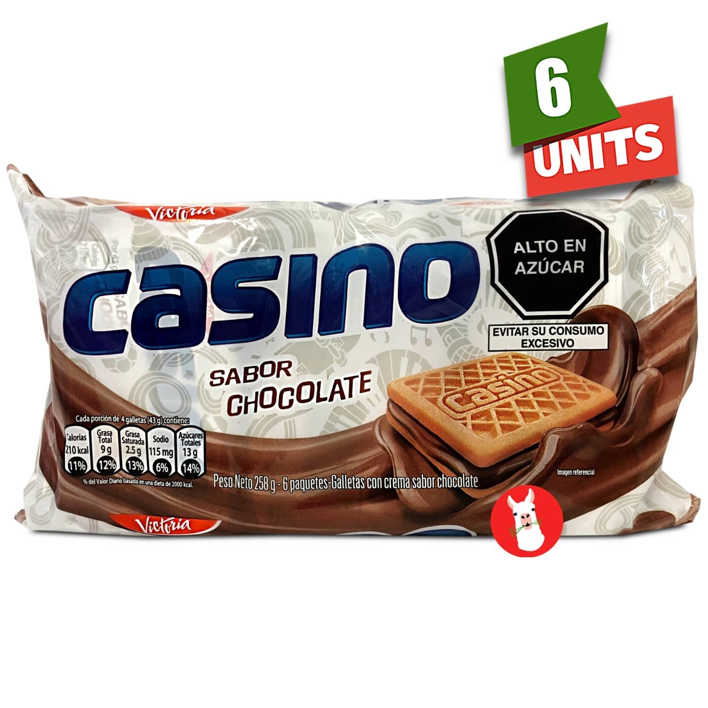 Victoria Galletas Casino con Crema Sabor Chocolate | Galleta Peruana 9.1 oz
