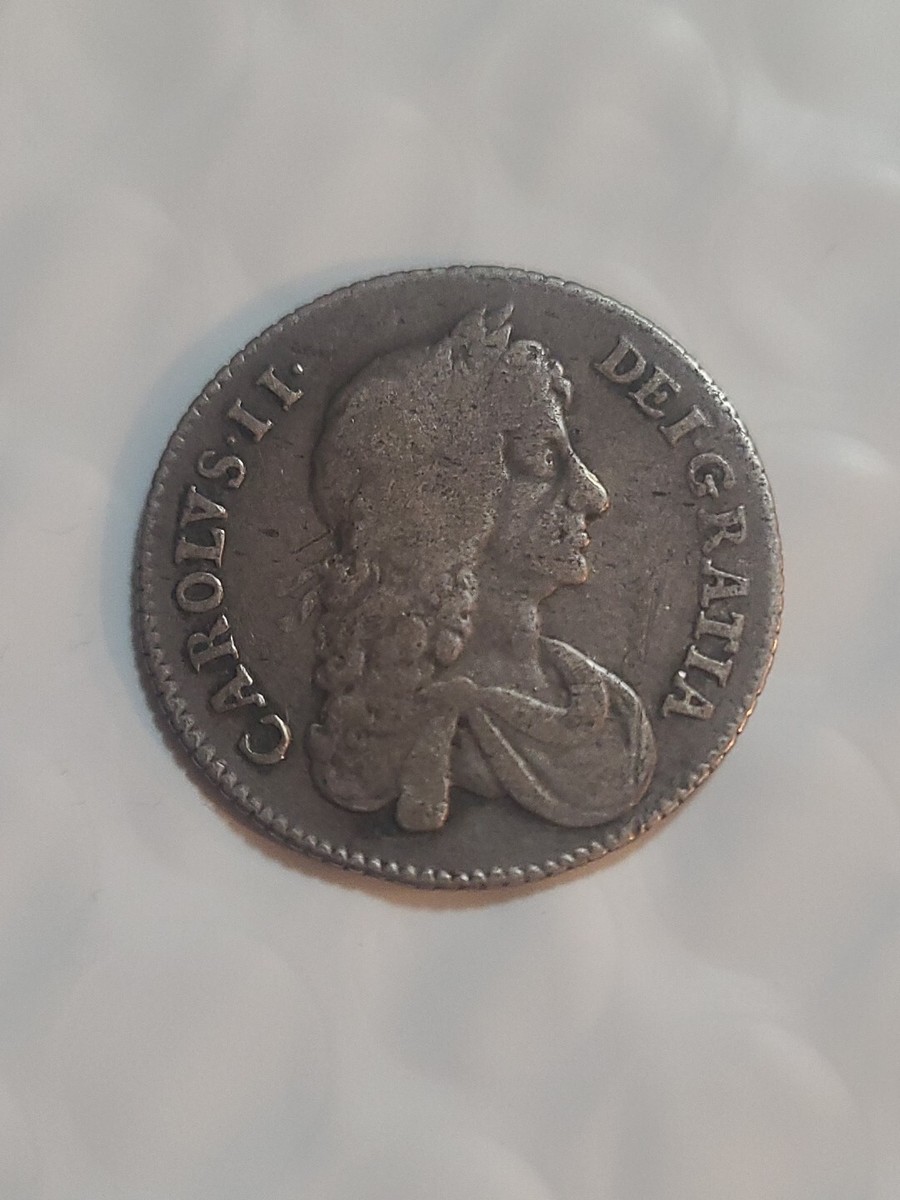 イギリス　1826年　Shilling　＠２３ 1668 Carolus II (Charles 2) 1st Bust British Silver Shilling