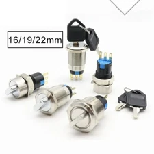 Rotary Switch Reset Momentary Fixed Latching Waterproof IP65 Metal  2/3 Position