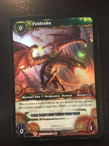 USED World of Warcraft TCG RARE loot cards ALL TOP MOUNTS - Feldrake Corrupted + - Picture 10 of 13